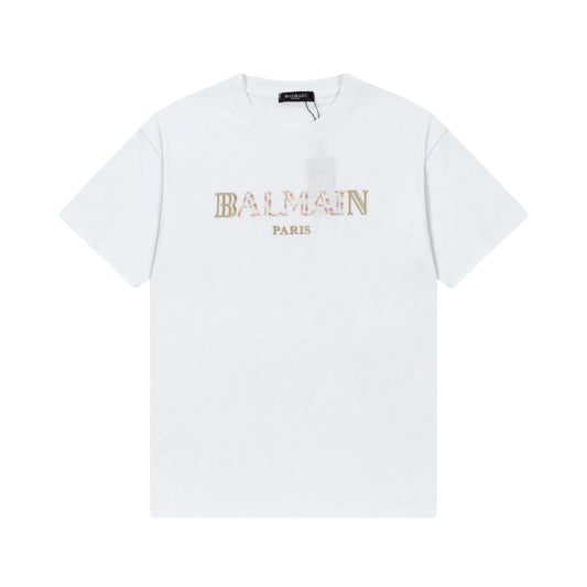 Colorful embroidered pure cotton t-shirt