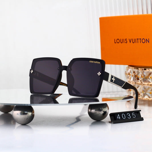 Oversized Sunglasses with Patterned Temples 4035