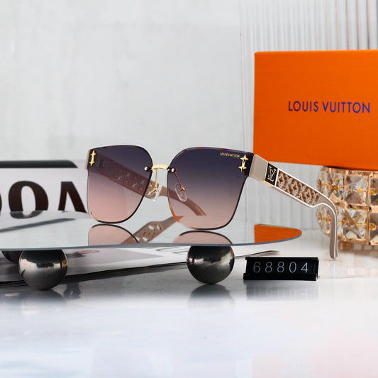 Frameless Oversized Sunglasses with Cut-out Star Accents 68804