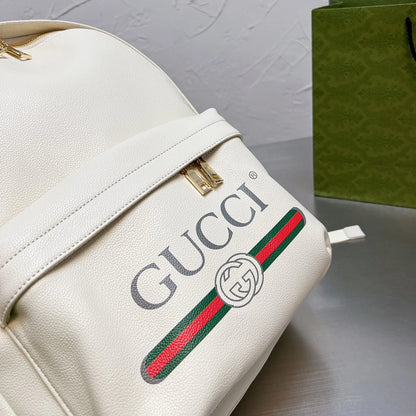 Leather Printed Backpack