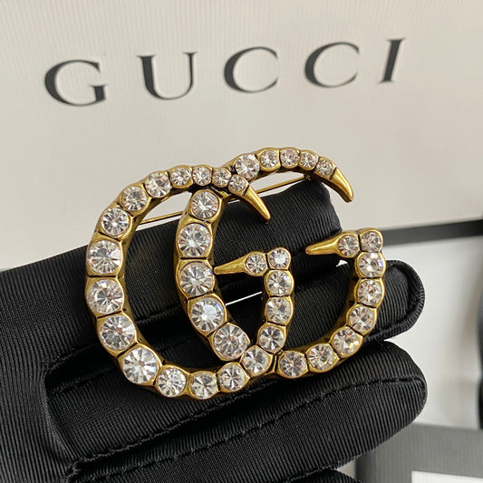 Vintage Diamond Letter Brooch