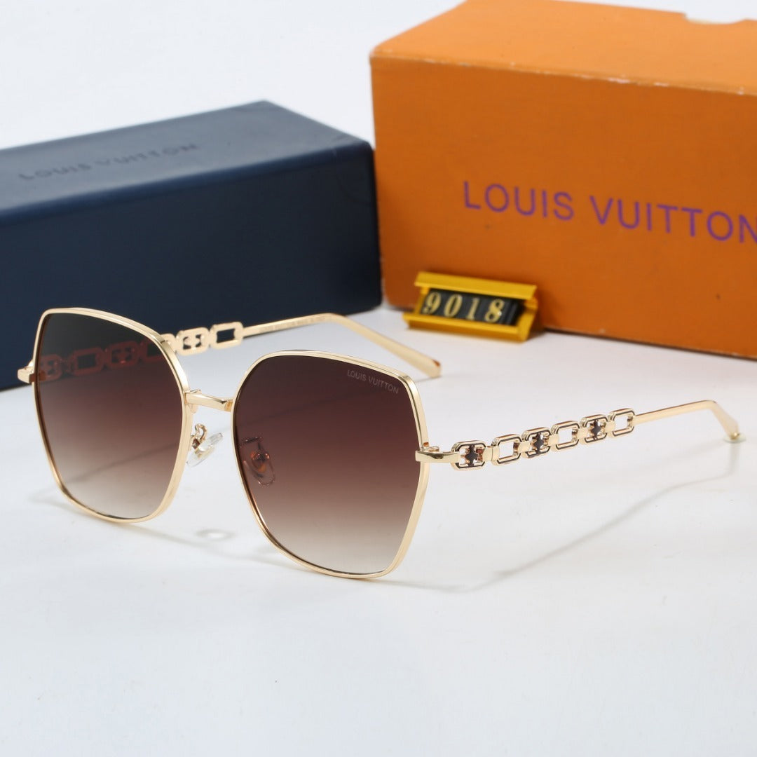 Chain Temple Polygon Sunglasses