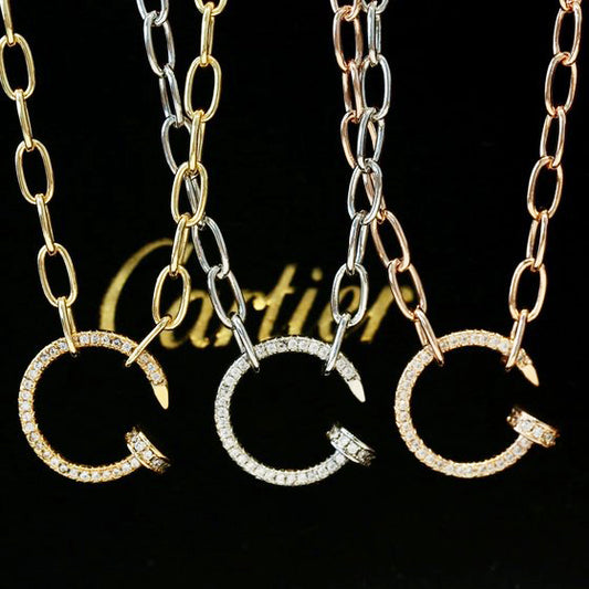 Nail Rhinestone Necklace