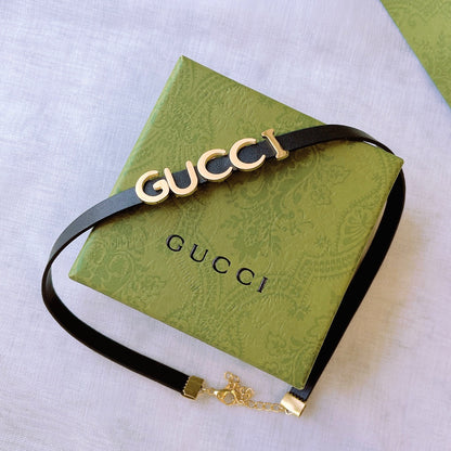 Personalized Metal Alphabet Leather Choker