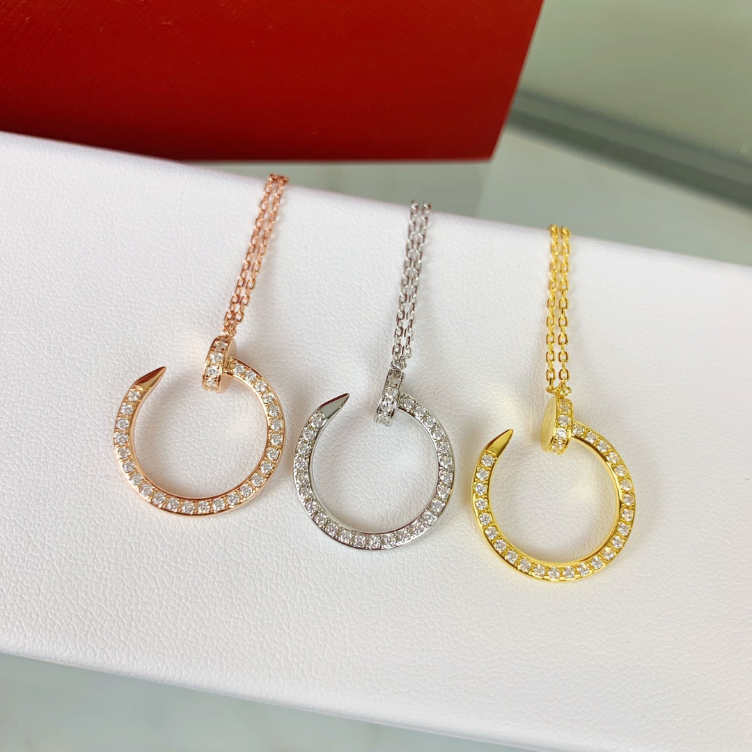 Full Diamond Nail Necklace