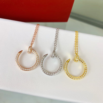 Full Diamond Nail Necklace