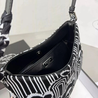 Cleo Series Jacquard Knit Shoulder Bag