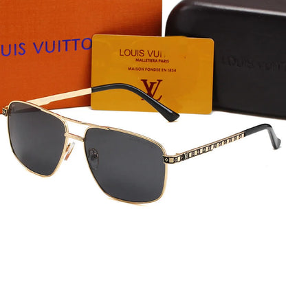Neutral Watermark Metal Polarized Sunglasses
