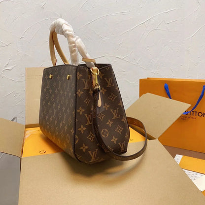 Classic Monogram Shoulder Leather Bag