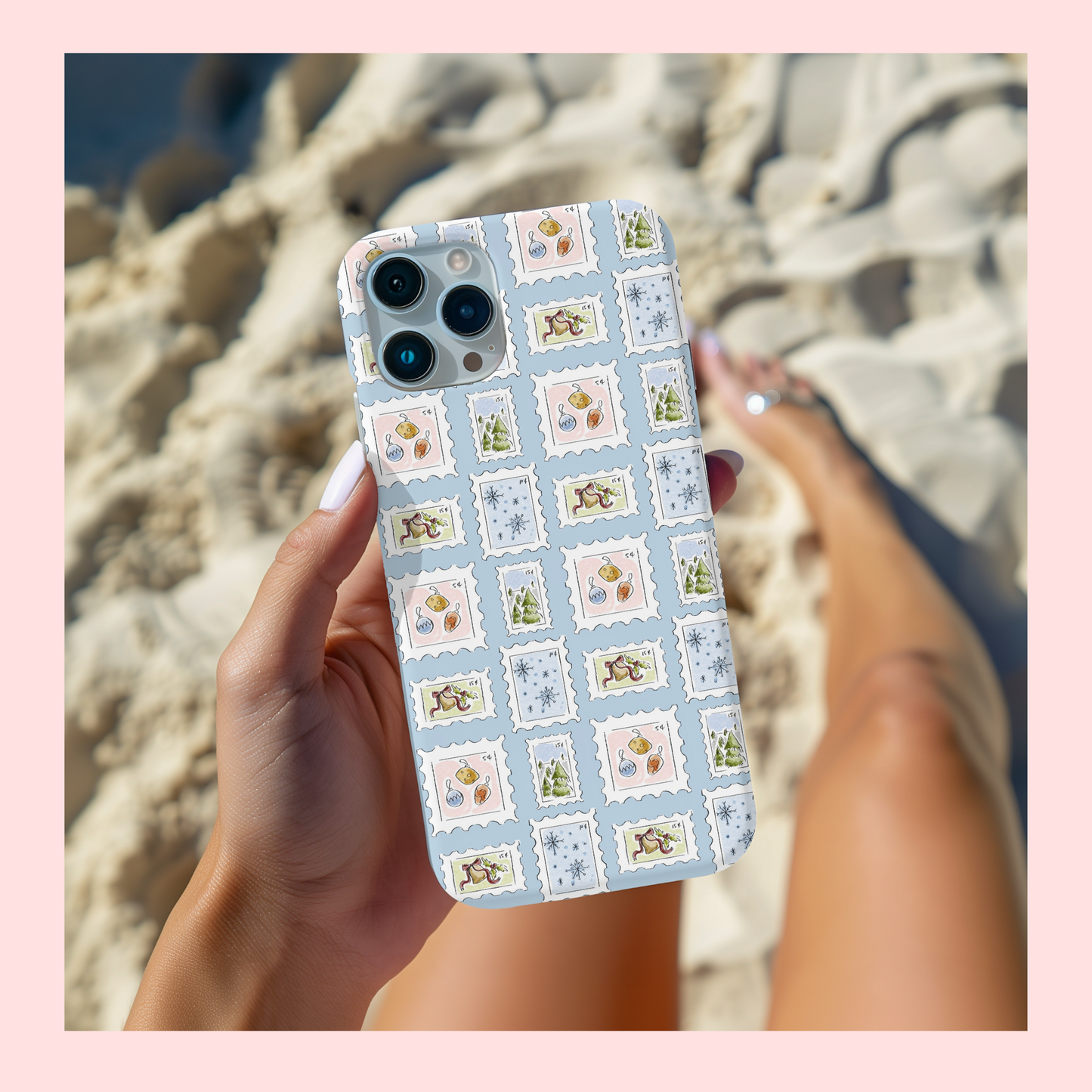 Winter Blues Stamp Phone Case