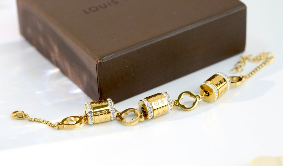 Cylinder Rhinestone Bracelet
