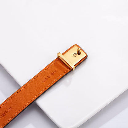 Monogram Belt Buckle Logo Leather Bracelet
