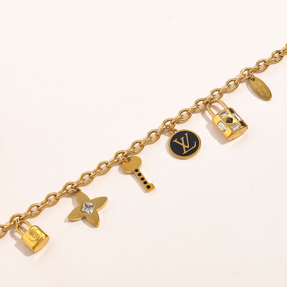 Key Lock Adjustable Bracelet