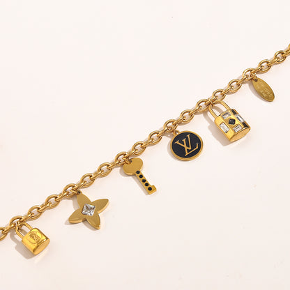 Key Lock Adjustable Bracelet