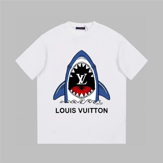 Shark Letter Print Short Sleeve T-Shirt
